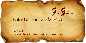 Fabriczius Zsófia névjegykártya