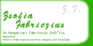 zsofia fabriczius business card